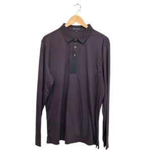 Robert Barakett Men’s XL Navy Long Sleeve Pima Cotton Polo Shirt‎